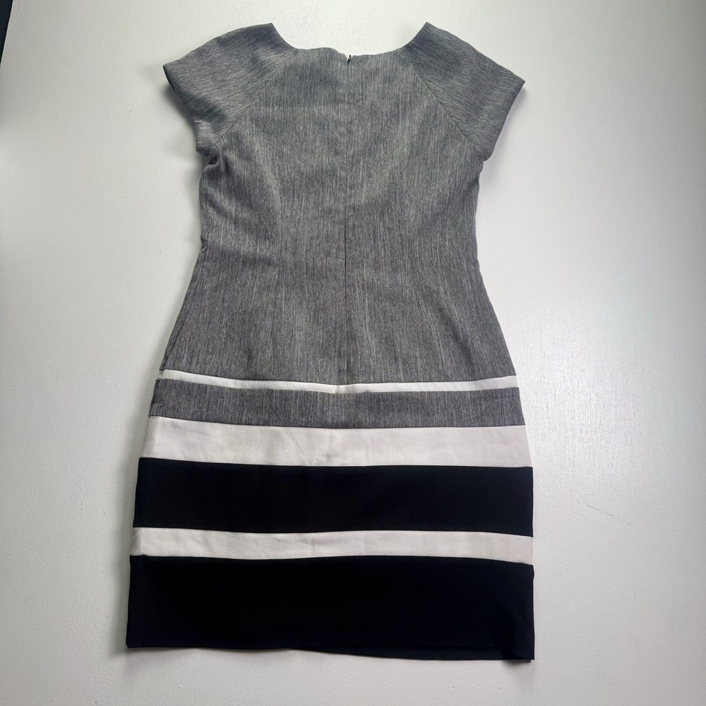 Sandra Darren Dress Gray Black Two Toned Work Attire Lined Size 10 P Minimalist